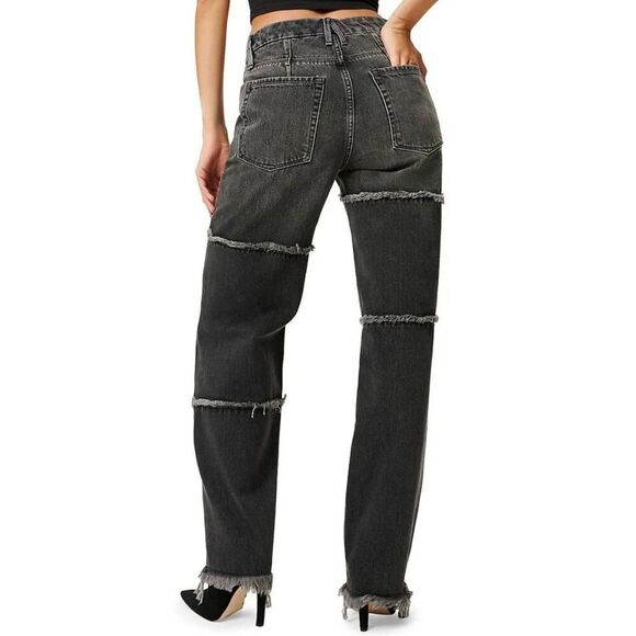 Good American Good 90s Fray Hem Straight Leg Jeans - Picture 1 of 5